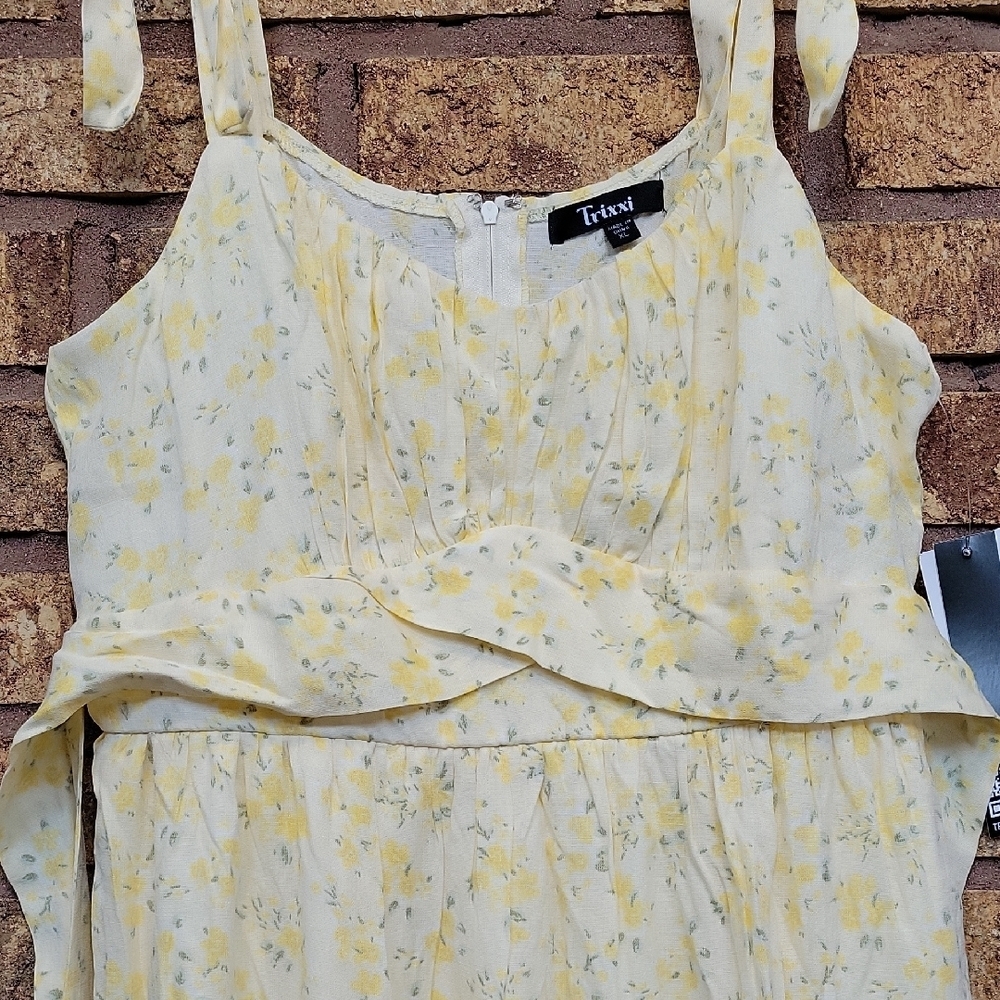 Trixxi Women's Maxi Yellow Floral Dress Size XL New with Tags - Picture 6 of 13